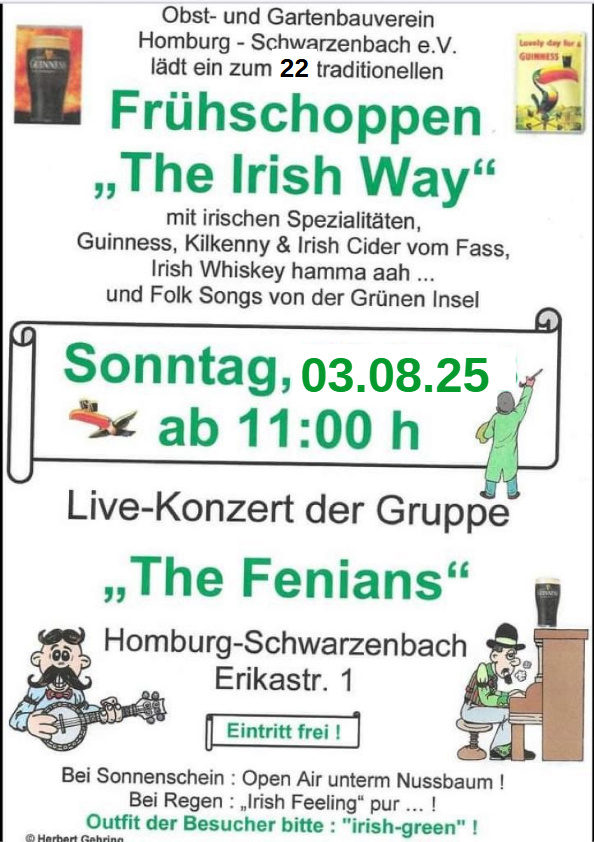 Irischer Frühschoppen 2025 Plakat